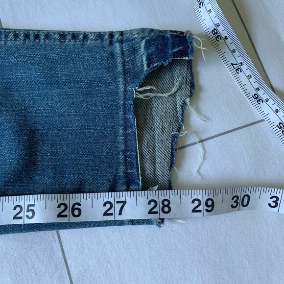 Madewell Jeans Womens 26 Curvy High Rise Drop Hem Medium Wash Distressed Blue - Picture 11 of 11